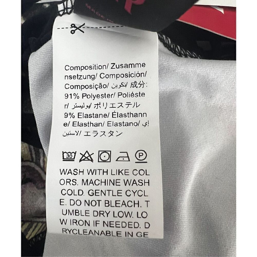 Romwe Black Multicolor Moon Floral Print Halter Top Size L Lace Up Open Back - Picture 8 of 10